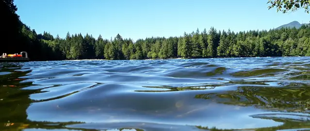 Swimming at Alice Lake Provincial Park in September