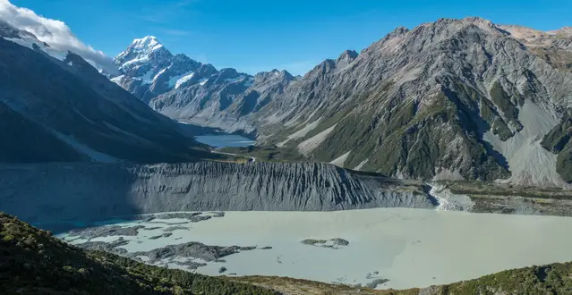 Aoraki - Mount Cook in summer view from Sealy Tarns Track