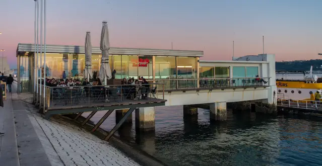 Cafe at the Tagus River close to Torre de Belem