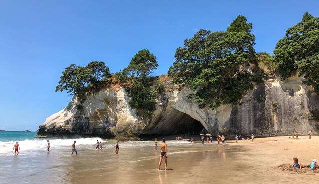 Cathedral Cove Arch during low tide