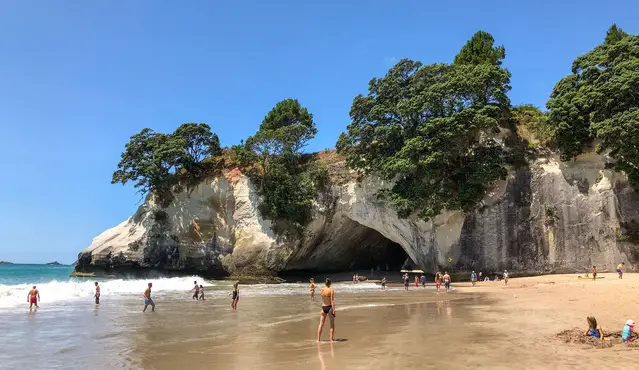 Cathedral Cove Arch during low tide