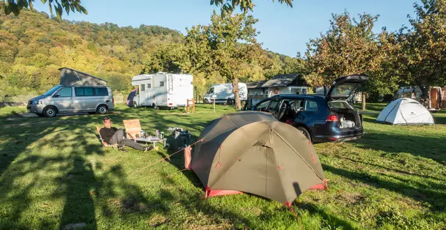 Camping at river Seine