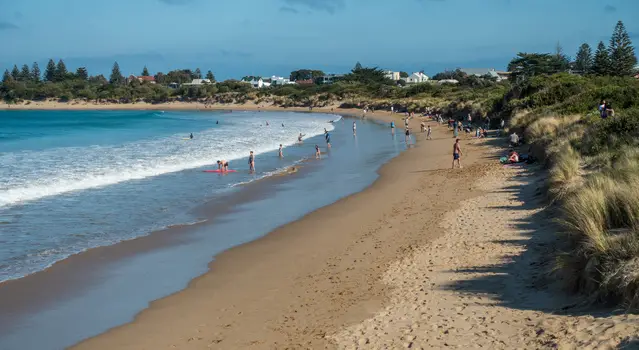 Apollo Bay beach in summer