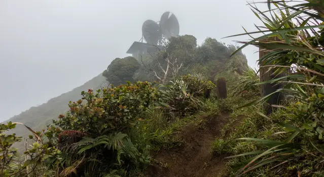 The Haiku Stairs radio antennae on the summit