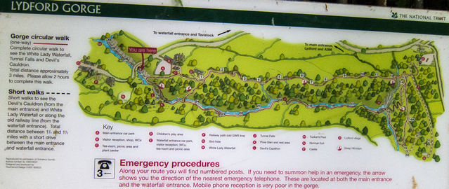 Lydford Gorge Map
