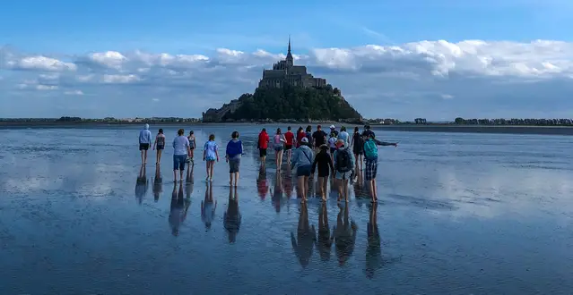 Mont Saint Michel during low tide - Tidal Flat Tour