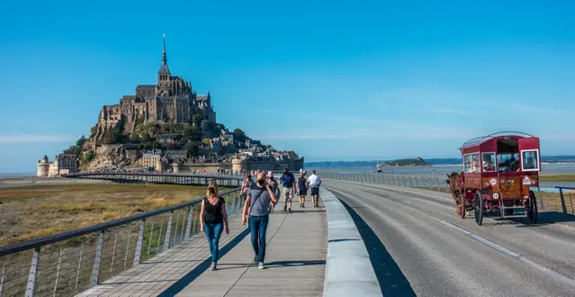 New bridge leading to Mont Saint Michel