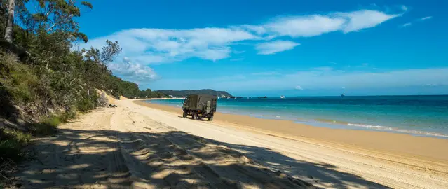 Ben-Ewa Beach Moreton Island, accessible for jeeps