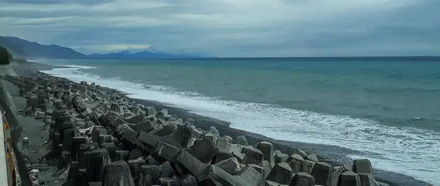 Breakwater on the east coast of Taiwan
