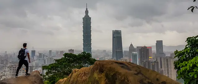 Elephant Mountain Hill - View to Taipei and the TWTC 101