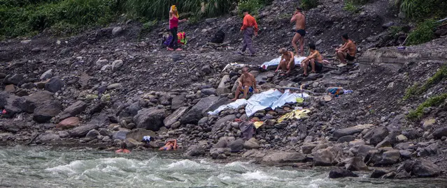 Hot Springs in the river at Wulai