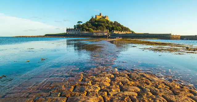 St. Michaels Mount in the evening at sunset without any crowds