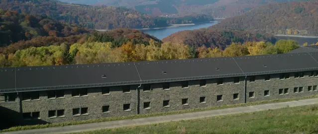 Ordensburg Vogelsang at River Rur Dam in the National Park Eifel