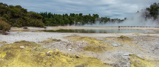 Champagne Pool from a distance at Waiotapu