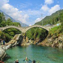 Diving at Lavertezzo in the Valle Verzasca