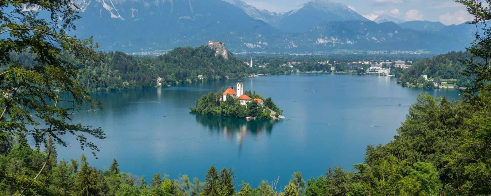 Lake Bled view from the top of the hike Mala Osojnica