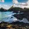 Kynance Cove Beach at low tide before sunset