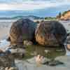 Moeraki Boulders at sunrise during low tide