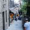 The narrow alleyway leading to Mont Saint Michel