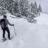 Walking in snow with snowshoes