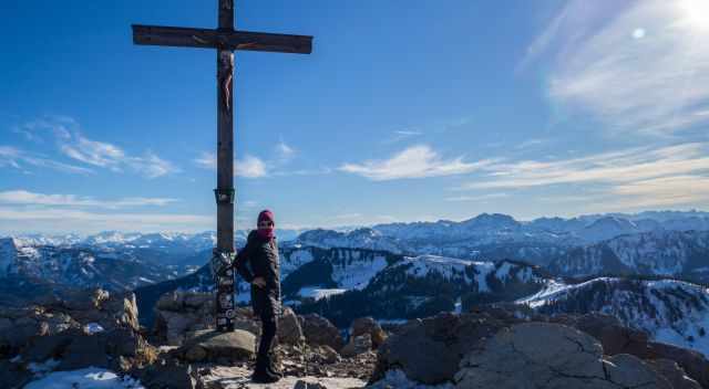On the top of a summit with view to Zugspitze