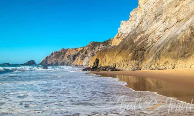 Adraga Beach at low tide