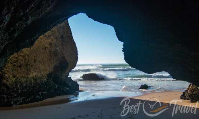 One of the many caves at Adraga Beach