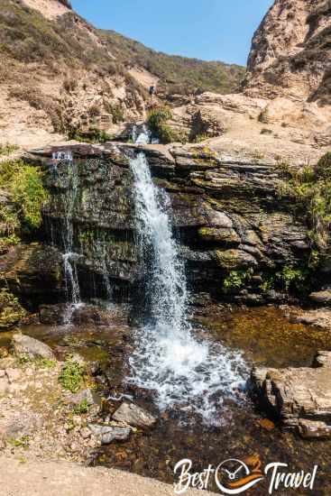 A hiker at the Upper Alamere Falls