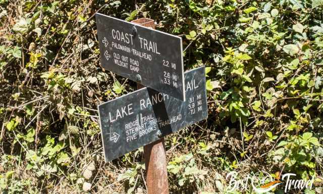 Trail sign at the Alamere Falls track