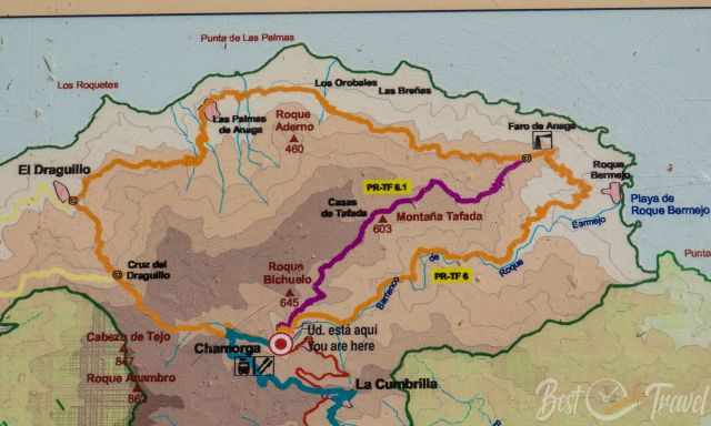 Hiking Map from Chamorga PR TF6