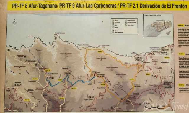 Afur - Taganana hiking Map Anaga PR TF8