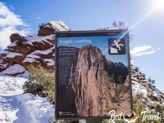 Another information panel along the Angels Landing Trail