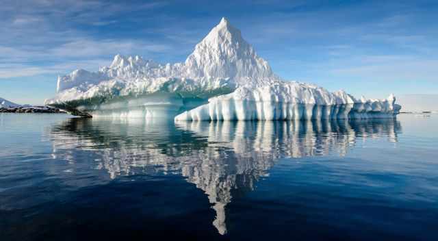 Huge Iceberg with blue ice in Antarctica