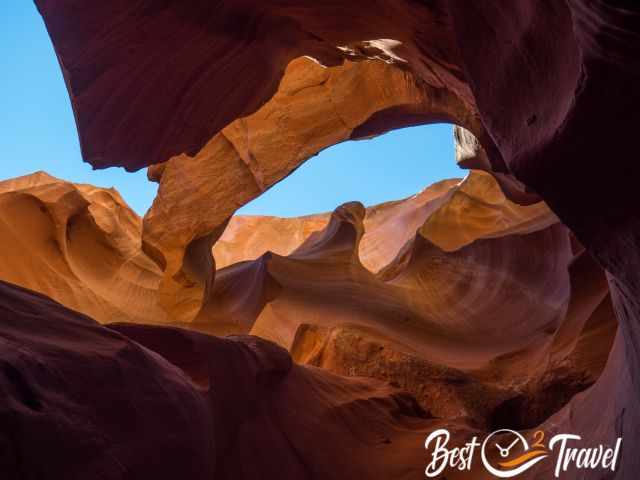 View to the top of Thumbnail Slot Canyon.