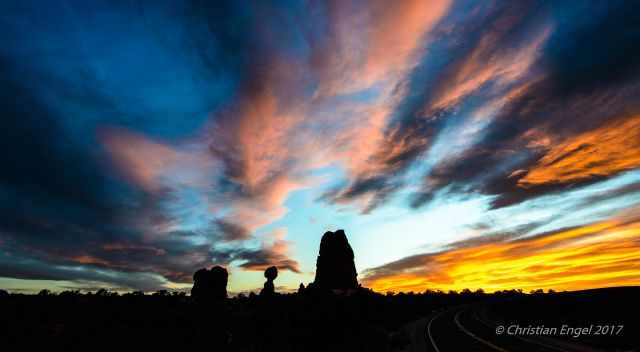 Balanced Rock at sunset