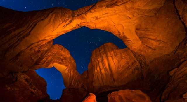 Double Arch and night sky