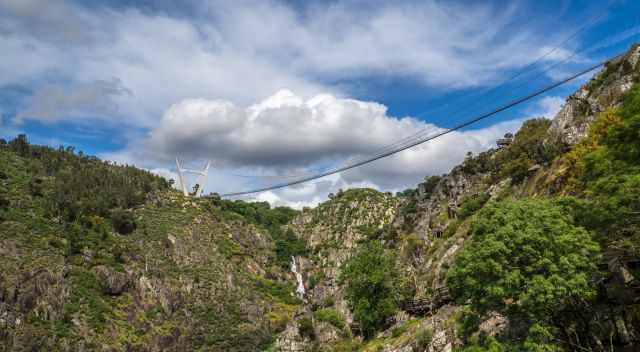 View from Paiva Walkway up to the Arouca footbridge