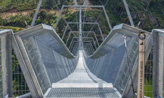 First step onto Arouca 516 bridge