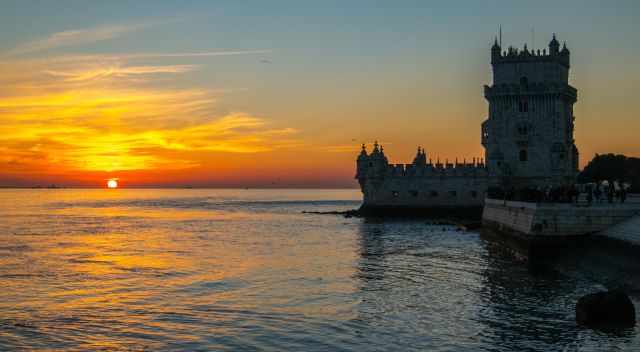 Belem Tower during sunset