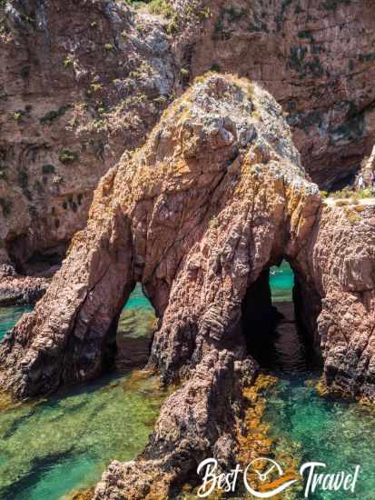 Two holes in a rock formation at Berlenga Grande