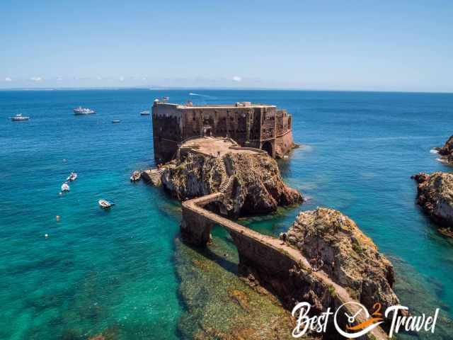 Fortress of St. John the Baptist and the crystal clear green sea.