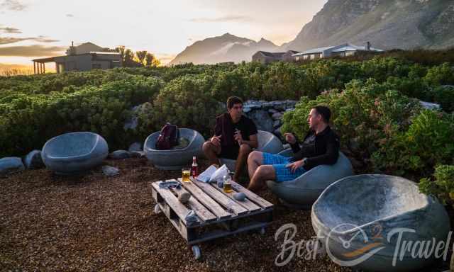 The oudoor seating at the sea