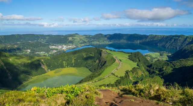 Boca do Inferno Sete Cidades Viewpoint on a sunny day