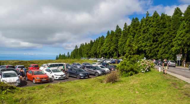 The small car park at the entrance gate.