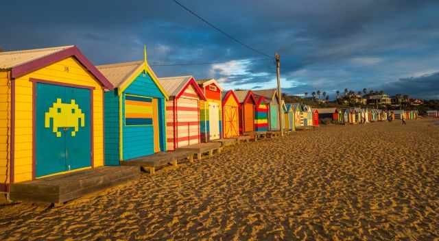 The golden hour at Brighton Beach