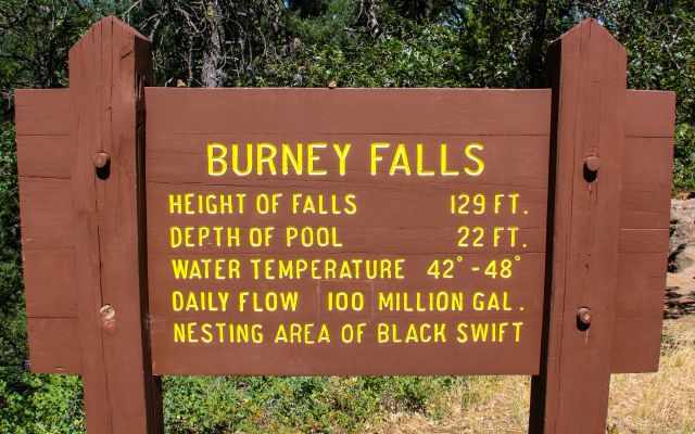 Information board about the park and Burney Falls