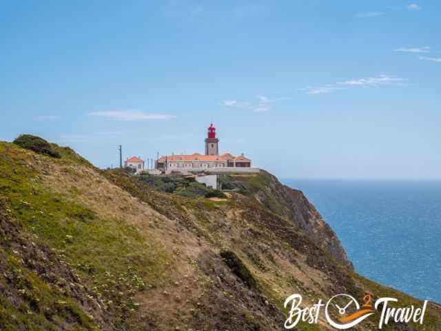 View to Cabo da Roca Lighthouse from the distance.