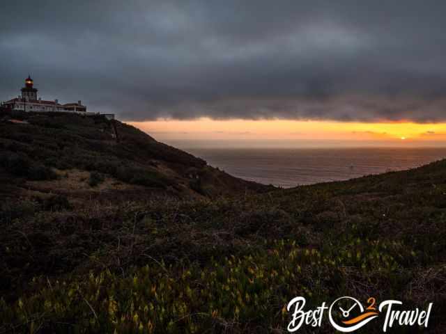 The colourful sunset at Cabo da Roca