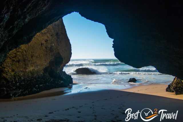 One of the caves at Adraga Beach