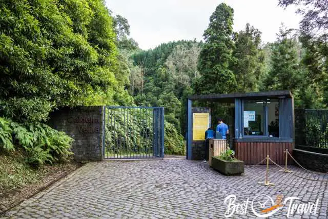 The entrance gate and ticket counter.